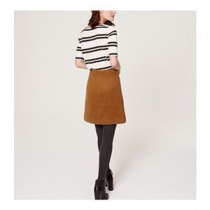 NEW Wooly Shift Skirt Dark Brown Sugar Tan 0 LOFT